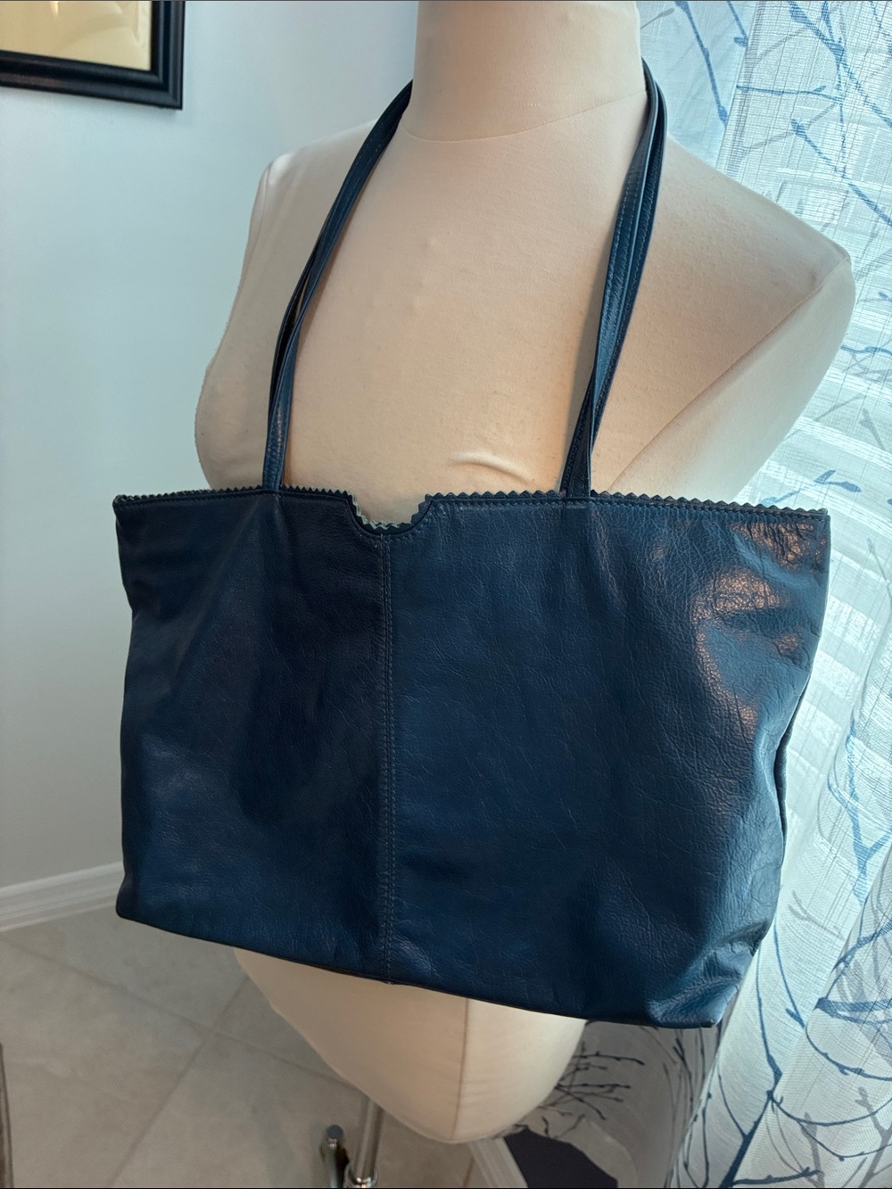 Latico Blue Leather Tote Bag - Classic Everyday Carry
